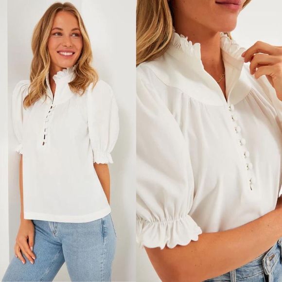 Tuckernuck Tops - NEW Tuckernuck Pomander Place Blouse Selena White Button Up Top White Size XS